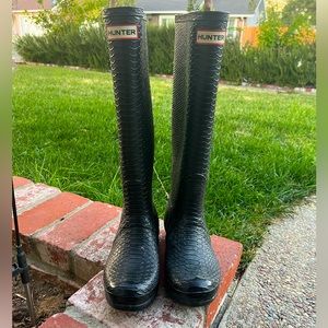Hunter- Original Embossed Snake Skin Refined rain boots